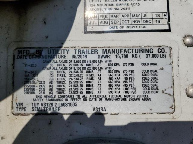 1UYVS1282L6031505 - 2020 UTILITY REFER TRLR WHITE photo 10