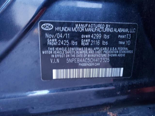 5NPEB4AC5CH412325 - 2012 HYUNDAI SONATA GLS CHARCOAL photo 12