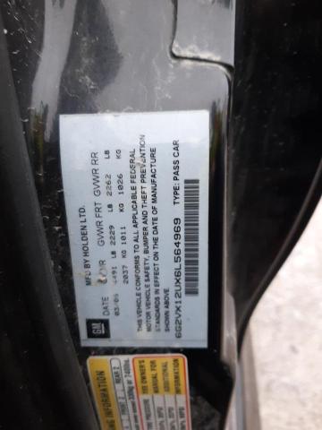 6G2VX12UX6L564969 - 2006 PONTIAC GTO BLACK photo 12