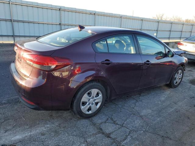 3KPFK4A73HE050224 - 2017 KIA FORTE LX MAROON photo 3