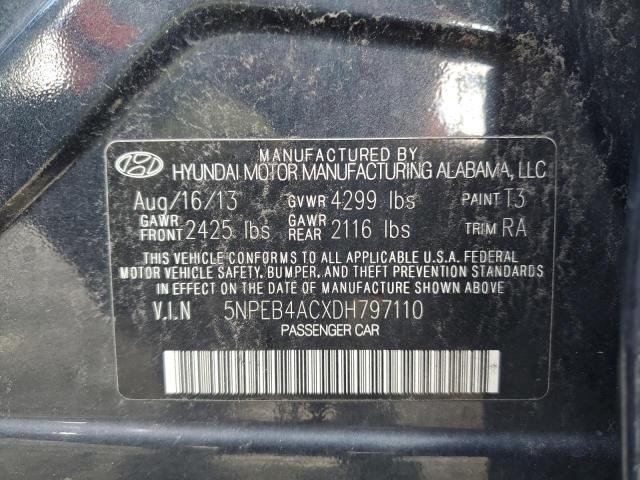 5NPEB4ACXDH797110 - 2013 HYUNDAI SONATA GLS BLUE photo 12