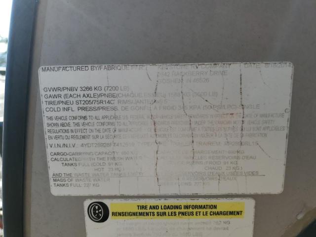 4YDT28928FT412519 - 2015 KEYSTONE PASSPORT SILVER photo 10