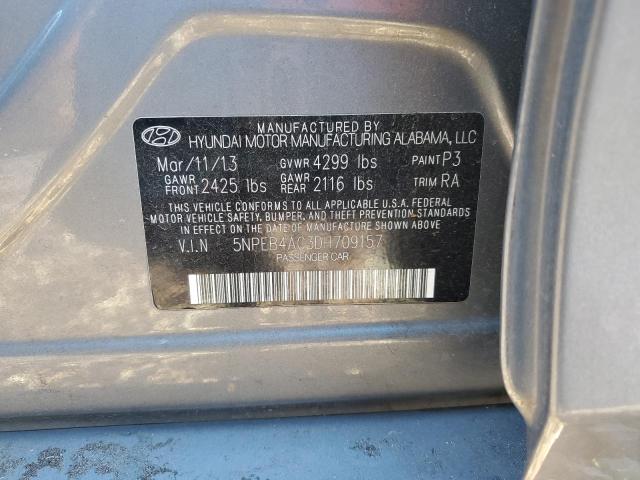 5NPEB4AC3DH709157 - 2013 HYUNDAI SONATA GLS GRAY photo 13