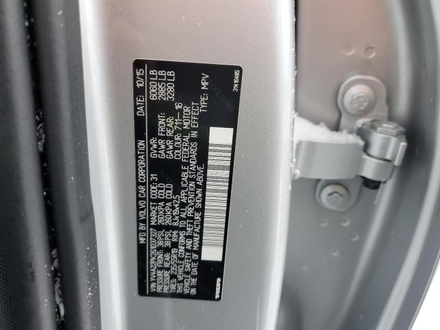 YV4A22PK2G1037327 - 2016 VOLVO XC90 T6 SILVER photo 14