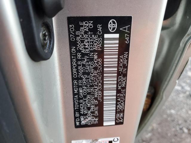 JTDBF30K240152068 - 2004 TOYOTA CAMRY LE SILVER photo 12