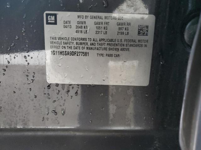 1G11H5SA9DF277581 - 2013 CHEVROLET MALIBU LTZ Сұр фото 12