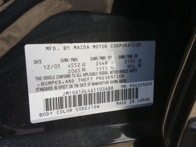 JM1GG12L461103688 - 2006 MAZDA SPEED 6  photo 10