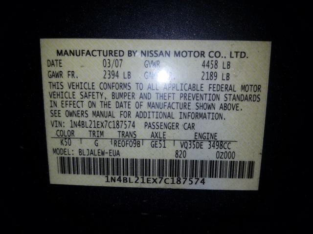 1N4BL21EX7C187574 - 2007 NISSAN ALTIMA 3.5SE  photo 10