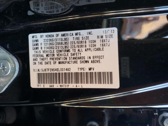 5J6TF2H54EL001482 - 2014 HONDA CROSSTOUR EXL შავი ფოტო 12