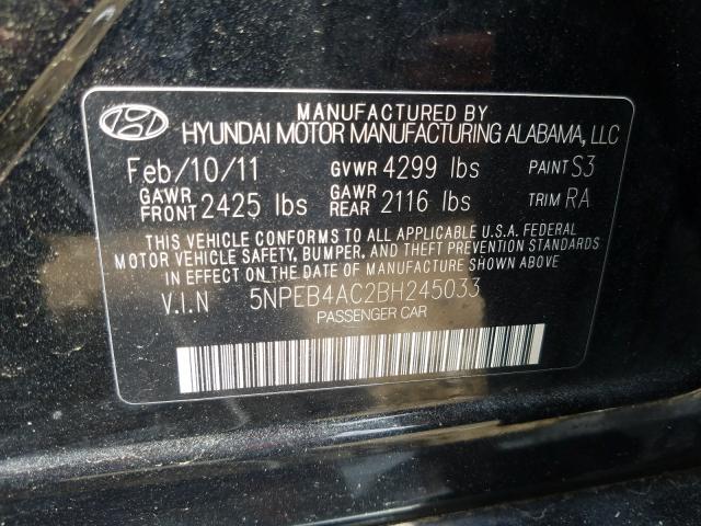 5NPEB4AC2BH245033 - 2011 HYUNDAI SONATA GLS  photo 10