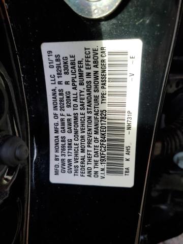 19XFC2F84KE017825 - 2019 HONDA CIVIC SPORT 黑色 照片 12