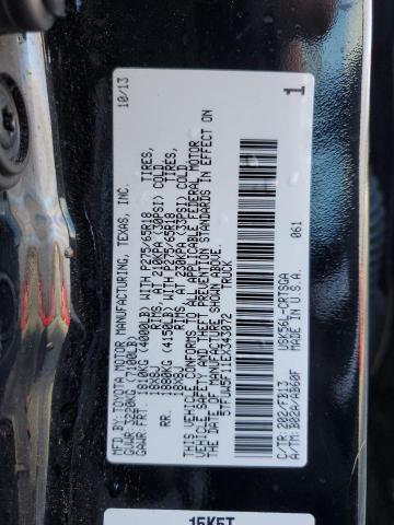 5TFUW5F11EX343072 - 2014 TOYOTA TUNDRA DOUBLE CAB SR/SR5 BLACK photo 12