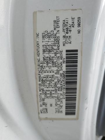 4T3ZF19C43U530058 - 2003 TOYOTA SIENNA CE WHITE photo 13