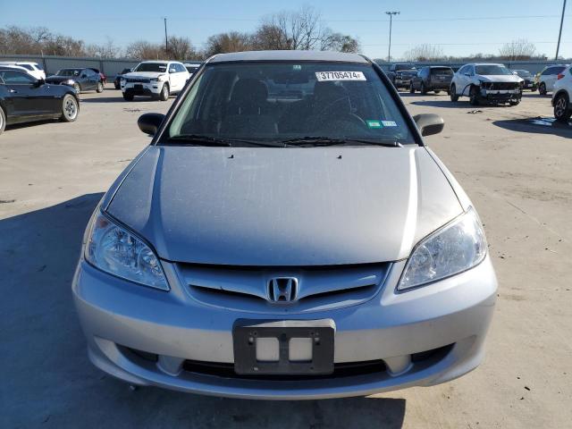 JHMES16515S000737 - 2005 HONDA CIVIC LX SILVER photo 5