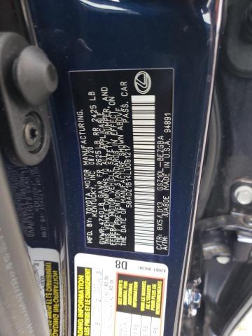 58ADZ1B14LU081217 - 2020 LEXUS ES 350 BLUE photo 12