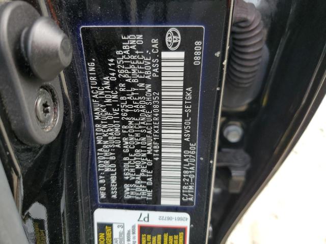 4T4BF1FKXER408352 - 2014 TOYOTA CAMRY L BLACK photo 13