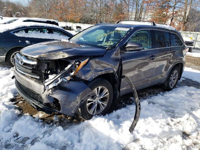 5TDJKRFH8ES027998 - 2014 TOYOTA HIGHLANDER XLE ნაცრისფერი ფოტო 1