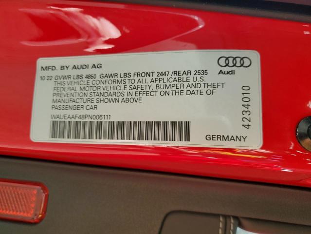 WAUEAAF48PN006111 - 2023 AUDI A4 PREMIUM PLUS 45 RED photo 12