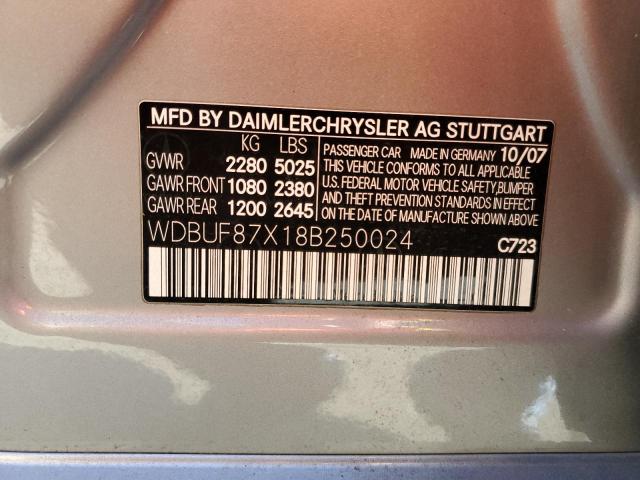 WDBUF87X18B250024 - 2008 MERCEDES-BENZ E 350 4MATIC BEIGE photo 12