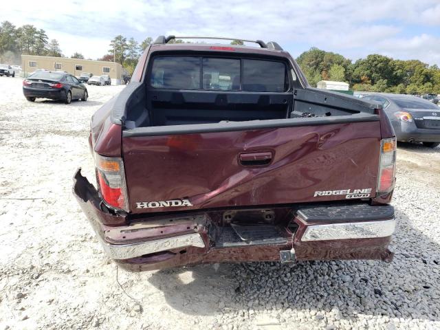 2HJYK16577H521756 - 2007 HONDA RIDGELINE RTL MAROON photo 6