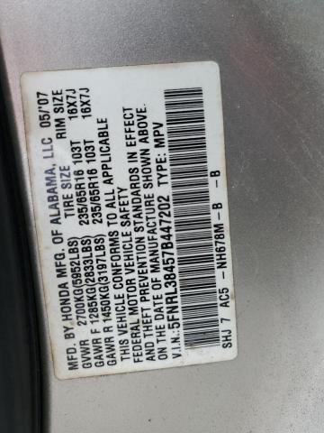 5FNRL38457B447202 - 2007 HONDA ODYSSEY EX SILVER photo 13