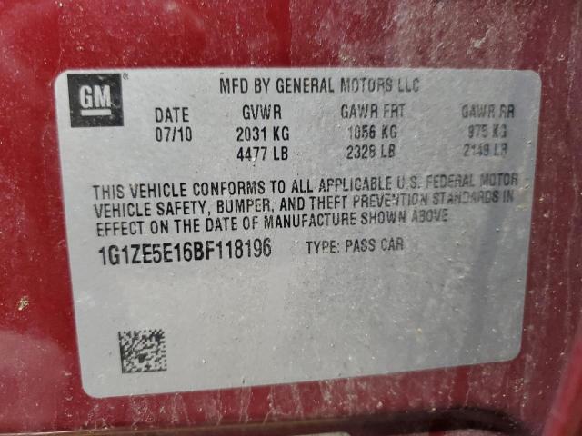 1G1ZE5E16BF118196 - 2011 CHEVROLET MALIBU LTZ BURGUNDY photo 12