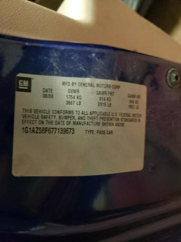 1G1AZ58F677139673 - 2007 CHEVROLET COBALT LTZ BLUE photo 12