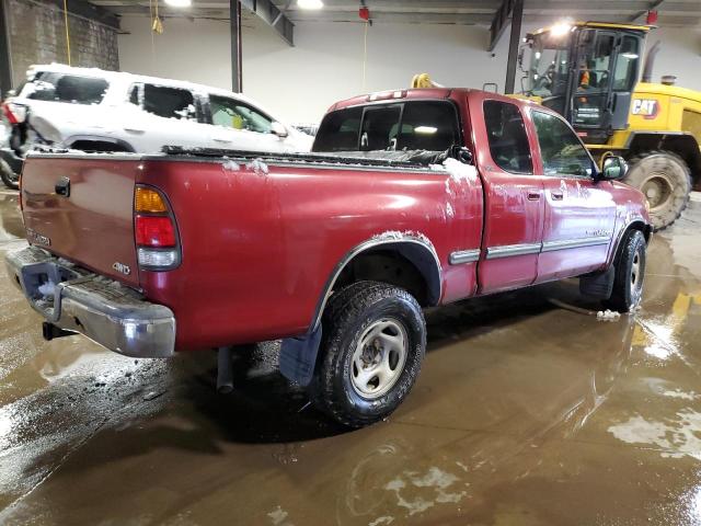 5TBBN44122S232449 - 2002 TOYOTA TUNDRA ACCESS CAB SR5 RED photo 3
