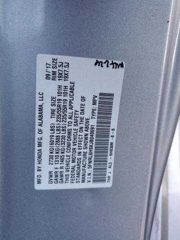 5FNRL6H9XJB040691 - 2018 HONDA ODYSSEY ELITE Plata foto 12