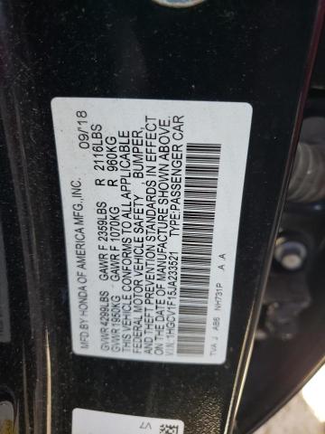 1HGCV1F15JA233521 - 2018 HONDA ACCORD LX BLACK photo 12