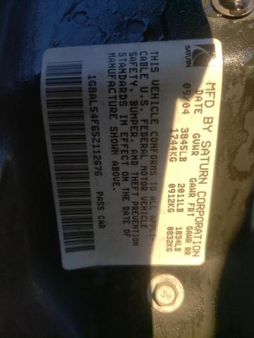 1G8AL54F65Z112676 - 2005 SATURN ION LEVEL 3 WHITE photo 12