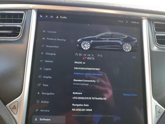 5YJSA1CP8DFP07987 - 2013 TESLA MODEL S Կապույտ լուսանկար 9