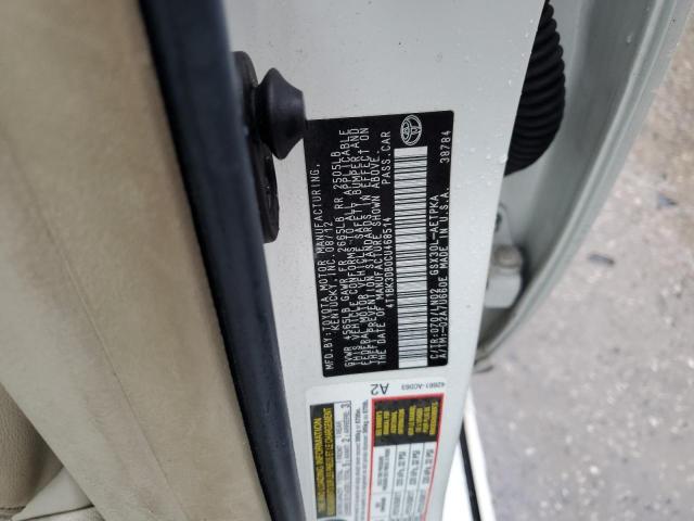 4T1BK3DB0CU468514 - 2012 TOYOTA AVALON BASE 白色 照片 12