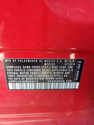 3VWPL7AJXEM609412 - 2014 VOLKSWAGEN JETTA TDI RED photo 13