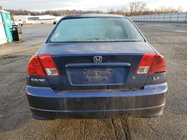 2HGES165X4H608149 - 2004 HONDA CIVIC LX BLUE photo 6