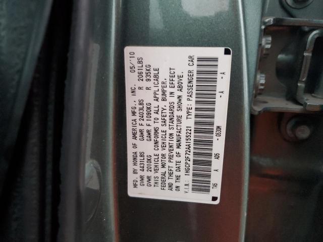 1HGCP2F72AA155221 - 2010 HONDA ACCORD EX TEAL photo 12