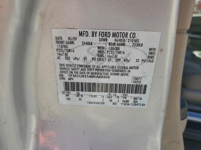 1FMCU93148KA68906 - 2008 FORD ESCAPE XLT SILVER photo 13