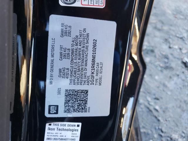 1G1FK1R68N0102602 - 2022 CHEVROLET CAMARO ZL1 黑色 照片 13