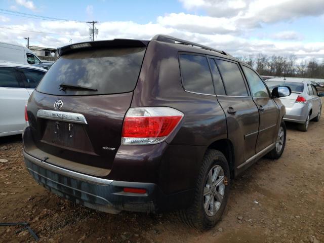 5TDBK3EH3CS140368 - 2012 TOYOTA HIGHLANDER BASE Bordeaux photo 3