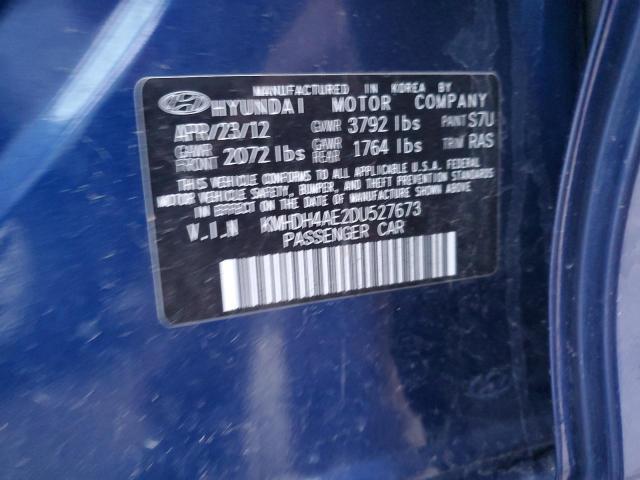 KMHDH4AE2DU527673 - 2013 HYUNDAI ELANTRA GLS BLUE photo 12