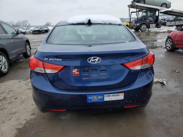 KMHDH4AE2DU527673 - 2013 HYUNDAI ELANTRA GLS BLUE photo 6