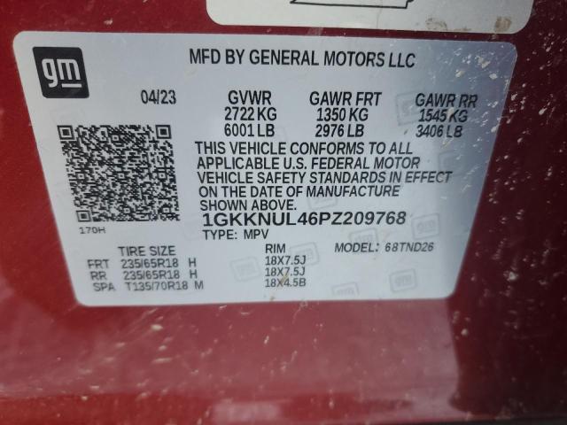 1GKKNUL46PZ209768 - 2023 GMC ACADIA SLT RED photo 13