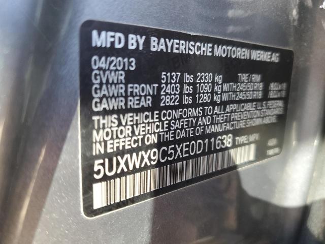 5UXWX9C5XE0D11638 - 2014 BMW X3 XDRIVE28I SILVER photo 13