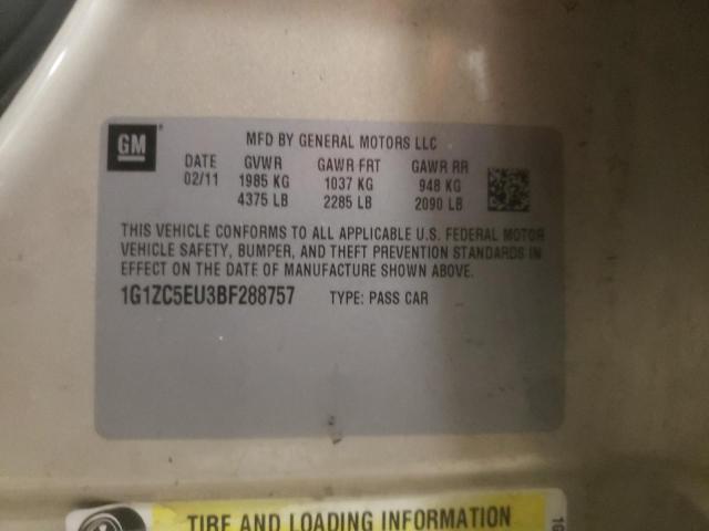 1G1ZC5EU3BF288757 - 2011 CHEVROLET MALIBU 1LT ოქროსფერი ფოტო 12