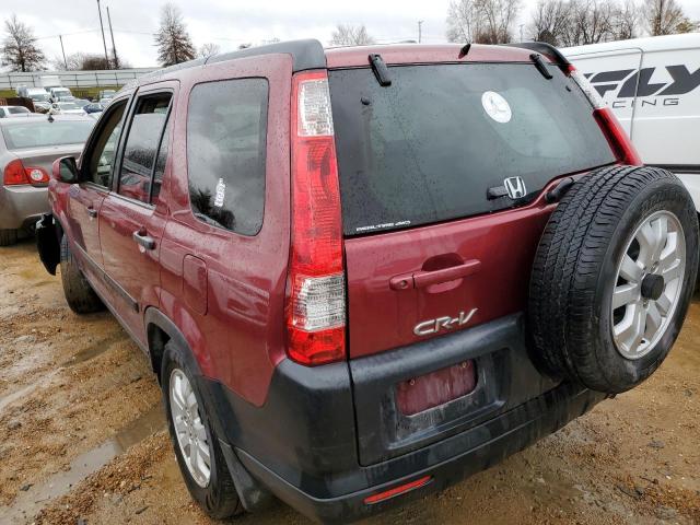 JHLRD78875C056461 - 2005 HONDA CR-V EX RED photo 2