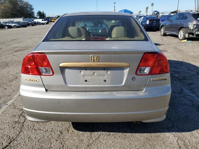 JHMES966X4S019194 - 2004 HONDA CIVIC HYBRID GOLD photo 6