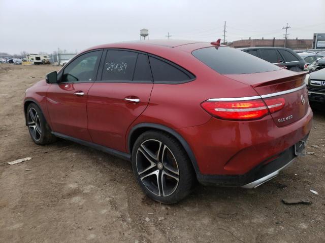 4JGED6EB1GA016859 - 2016 MERCEDES-BENZ GLE COUPE 450 4MATIC RED photo 2