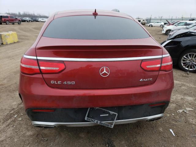 4JGED6EB1GA016859 - 2016 MERCEDES-BENZ GLE COUPE 450 4MATIC RED photo 6