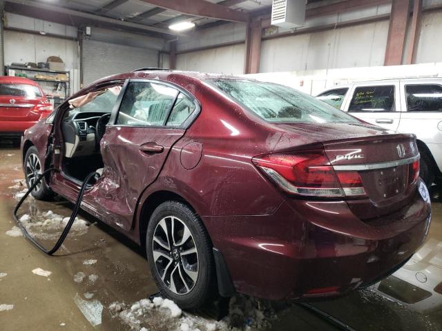 19XFB2F87DE044040 - 2013 HONDA CIVIC EX BURGUNDY photo 2