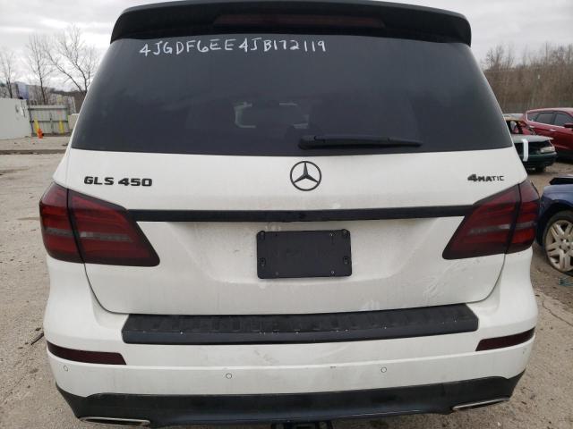 4JGDF6EE4JB172119 - 2018 MERCEDES-BENZ GLS 450 4MATIC WHITE photo 6